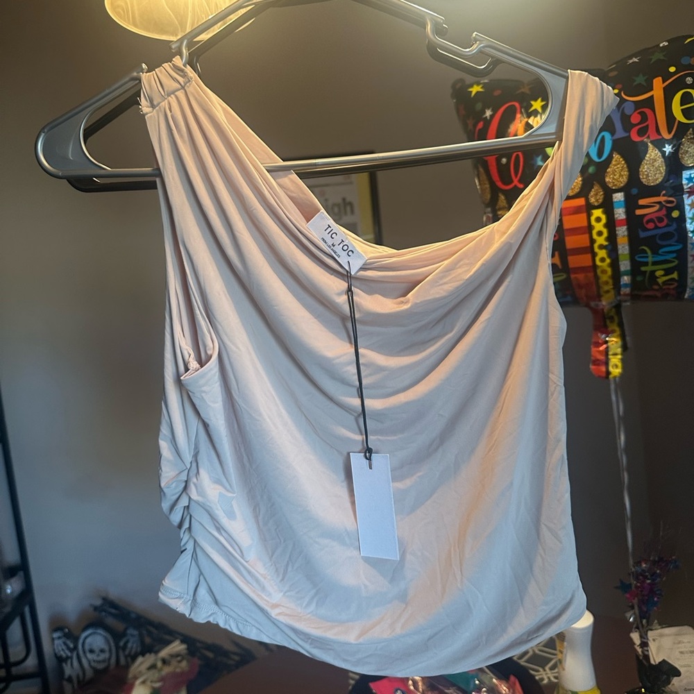 Elegant Beige Crop Top by Re Oa